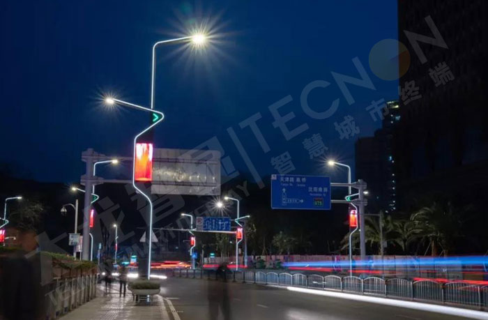 貴州遵義天津路嵌入式LED燈桿屏