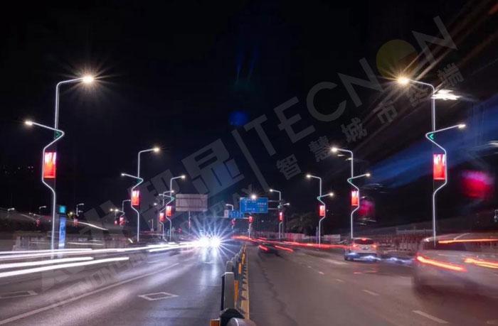 貴州遵義天津路嵌入式LED燈桿屏
